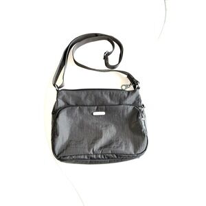 Baggallini Crossbody Small Nylon Zip Bag Purse Gray Adjustable Straps
